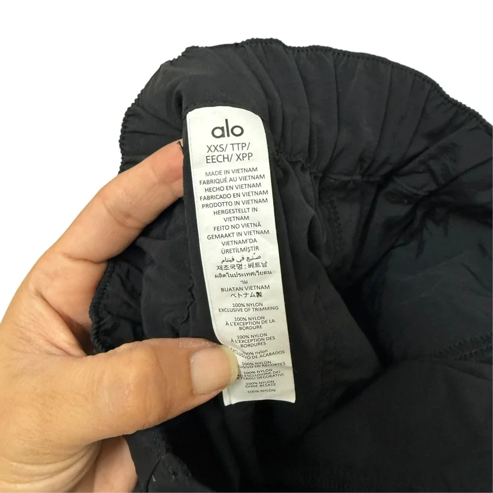 Alo Yoga High-Waist Voyager Trouser Black Wide Leg Cargo Pants XXS